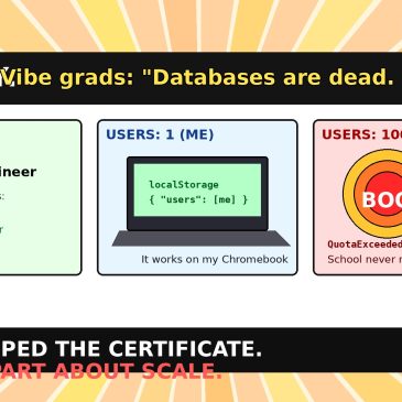 Vibe coding meets production: databases are not dead because your demo fits in localStorage